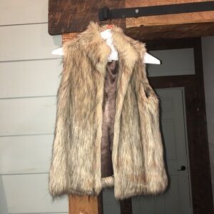 Faux Fur Vest in Brown